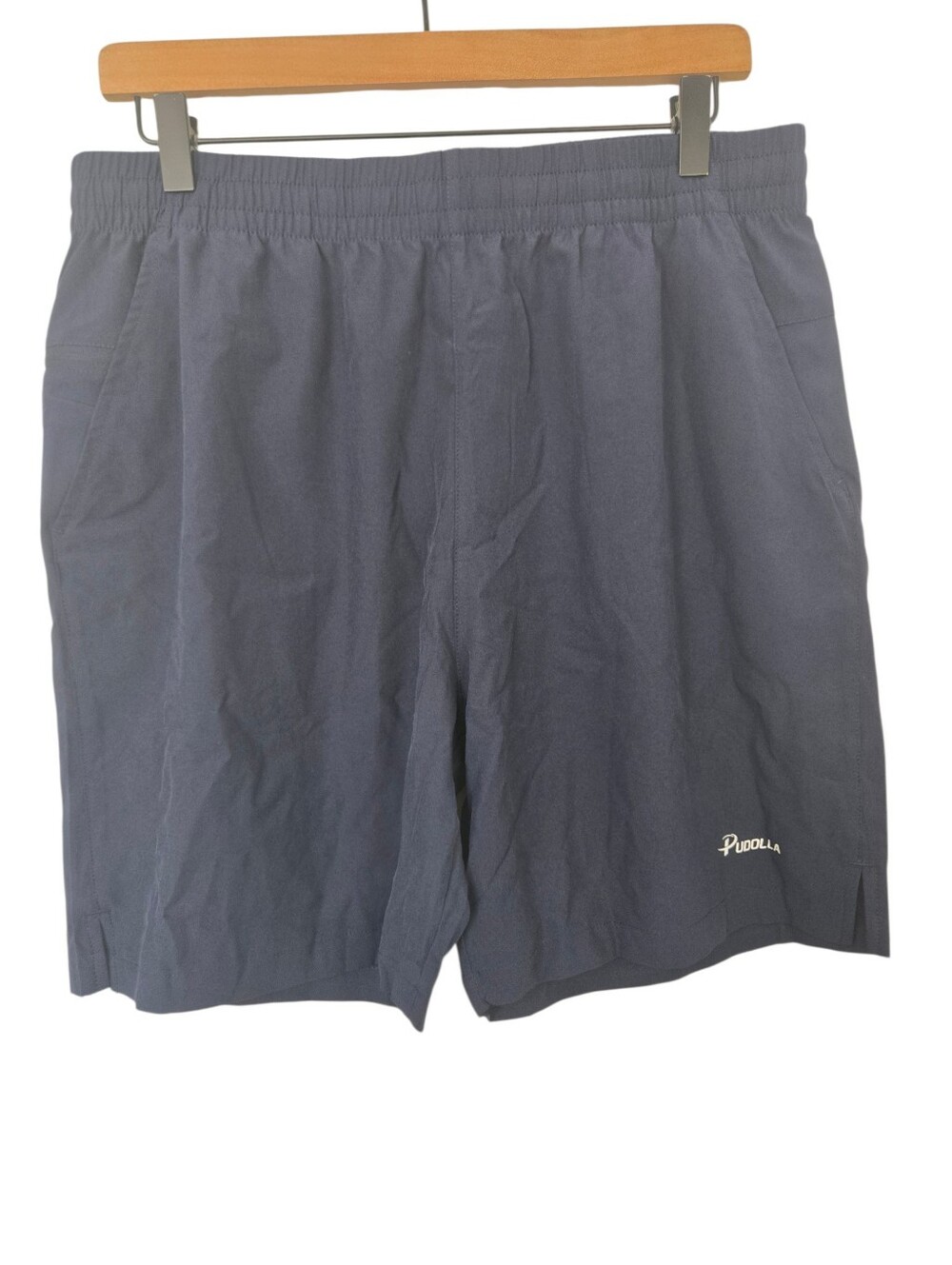 NWT Pudolla Men's Navy Athletic Running Workout Shorts Size L